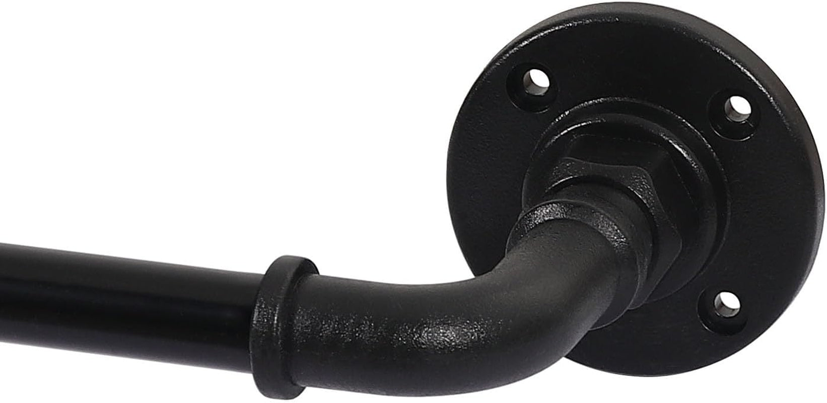 Wrap around Curtain Rods for Windows 16.2 to 75 Inch, 3/4 Inch Diameter Industrial Telescoping Curtain Rod, Splicing Adjustable Window Rods for Indoor/Outdoor, Black