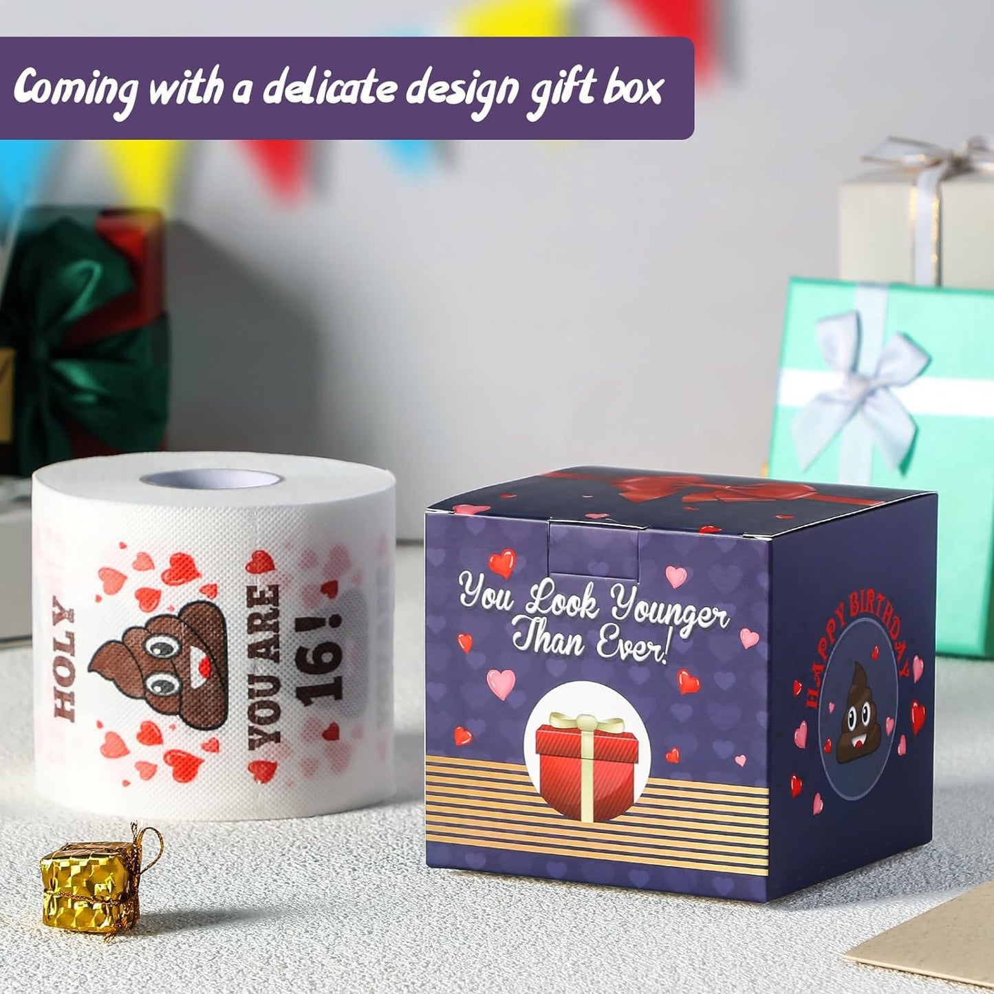 16Th Birthday Gifts for Boy or Girl - Happy Prank Toilet Paper - 16Th Birthday Decorations, Party Supplies Favors - Funny Gag & Novelty Bday Present for Him, Her, Friends- Sweet 16 Year Old Gift Ideas