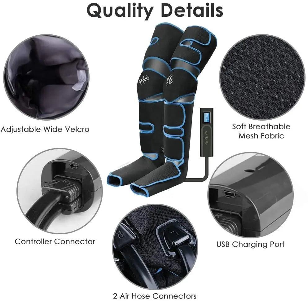 360° Foot and Leg Air Pressure Massager – Enhances Blood Circulation, Relieves Muscle Tension, and Supports Lymphatic Drainage