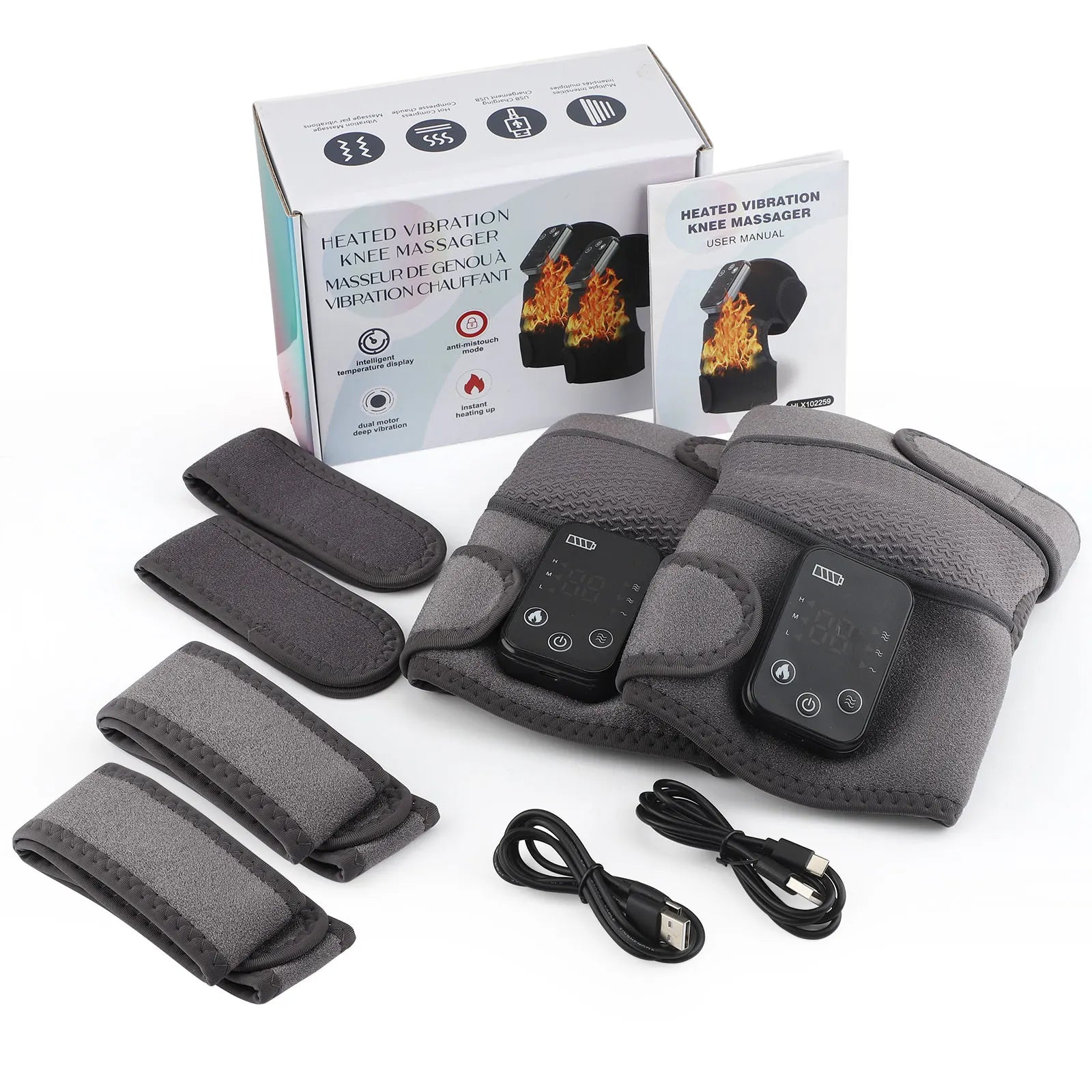 Heated Knee Massager Portable - Joint & Muscle Pain Relief & Rejuvenation