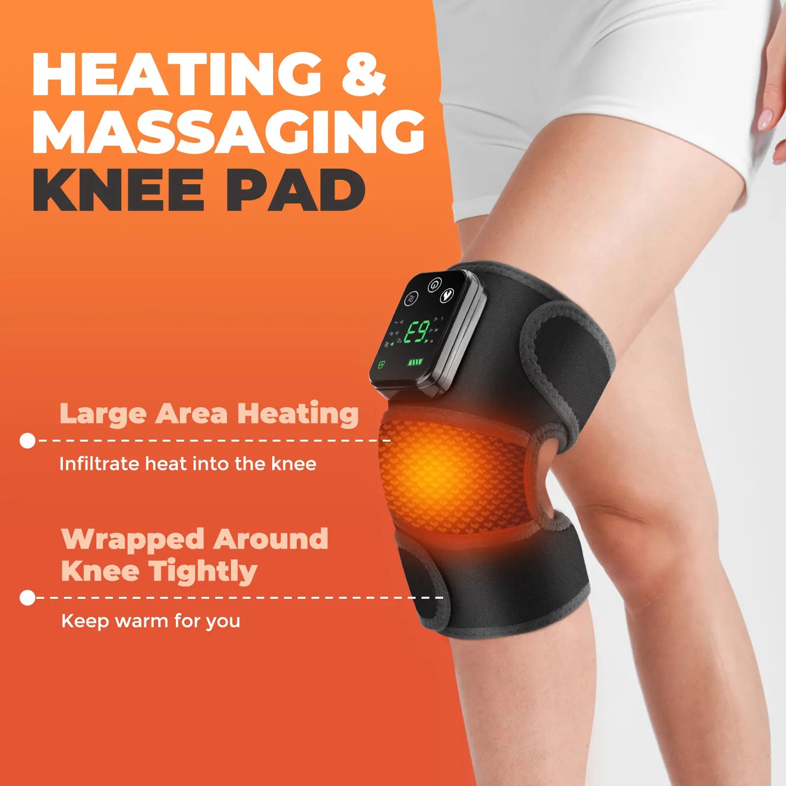 Heated Knee Massager Portable - Joint & Muscle Pain Relief & Rejuvenation