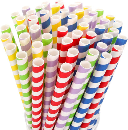 100 Pack, Extra Wide Paper Smoothie, Boba Straws - 10 Mm Wide Biodegradable Straws for Bubble Tea (Tapioca, Boba Pearls), Milkshakes, Jumbo Drinks - Shower, Wedding Party Supplies Decorations