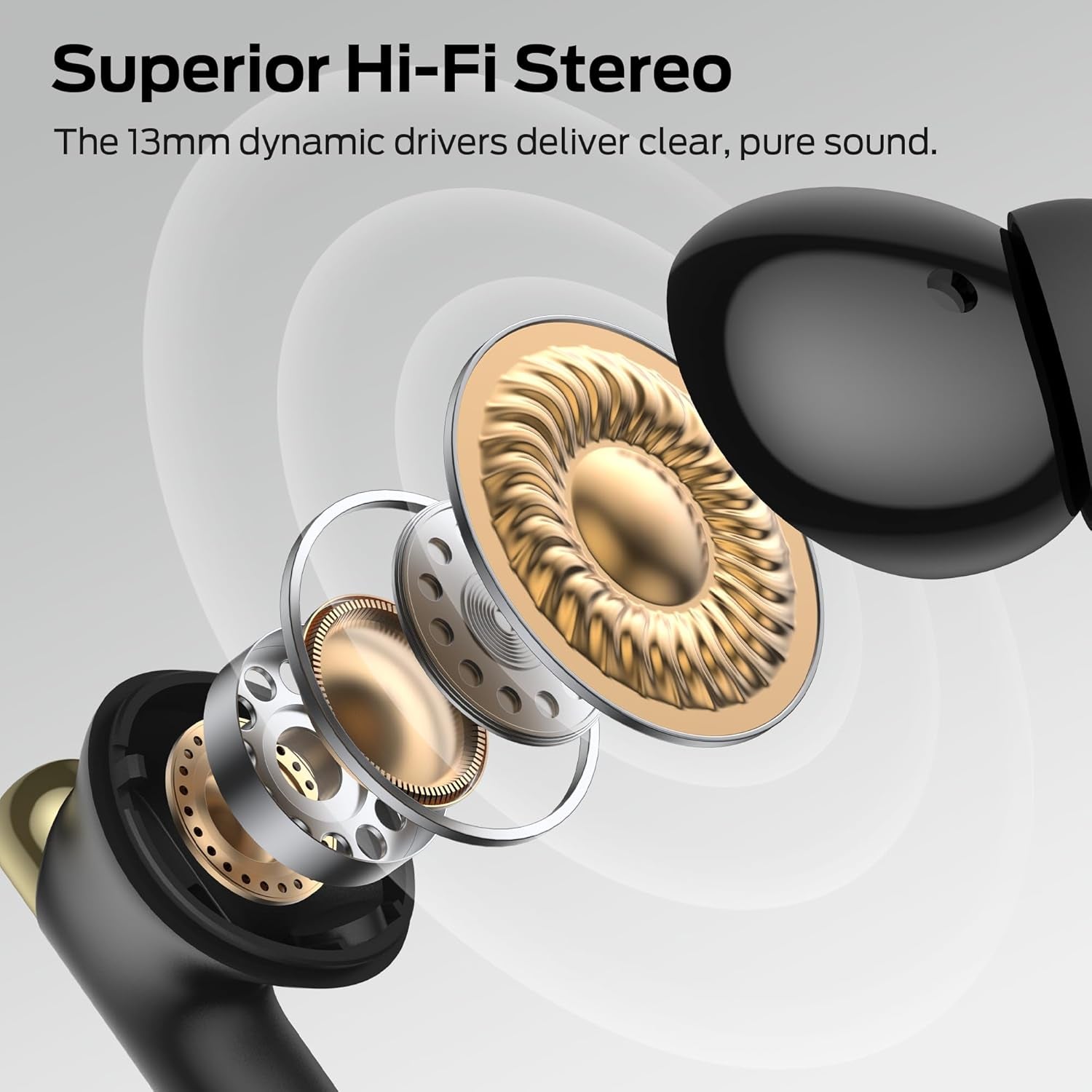 Wireless Earbuds, Bluetooth 6.0 In-Ear Headphones with Charging Case, Stereo Earphones Deep Bass Sound, Built-In Mic, Clear Call, Water Resistant Design for Sports