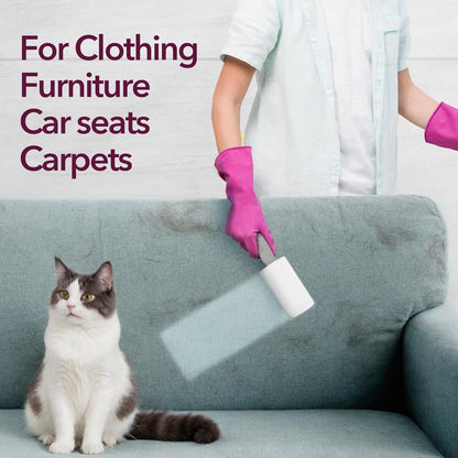 Lint Rollers for Pet Hair Extra Sticky, 440 Sheets Value Set Lint Roller with 2 Upgraded Handles, 4 Rollers Portable Pet Lint Remover for Clothes, Furniture, Carpet, Dog & Cat Hair Removal