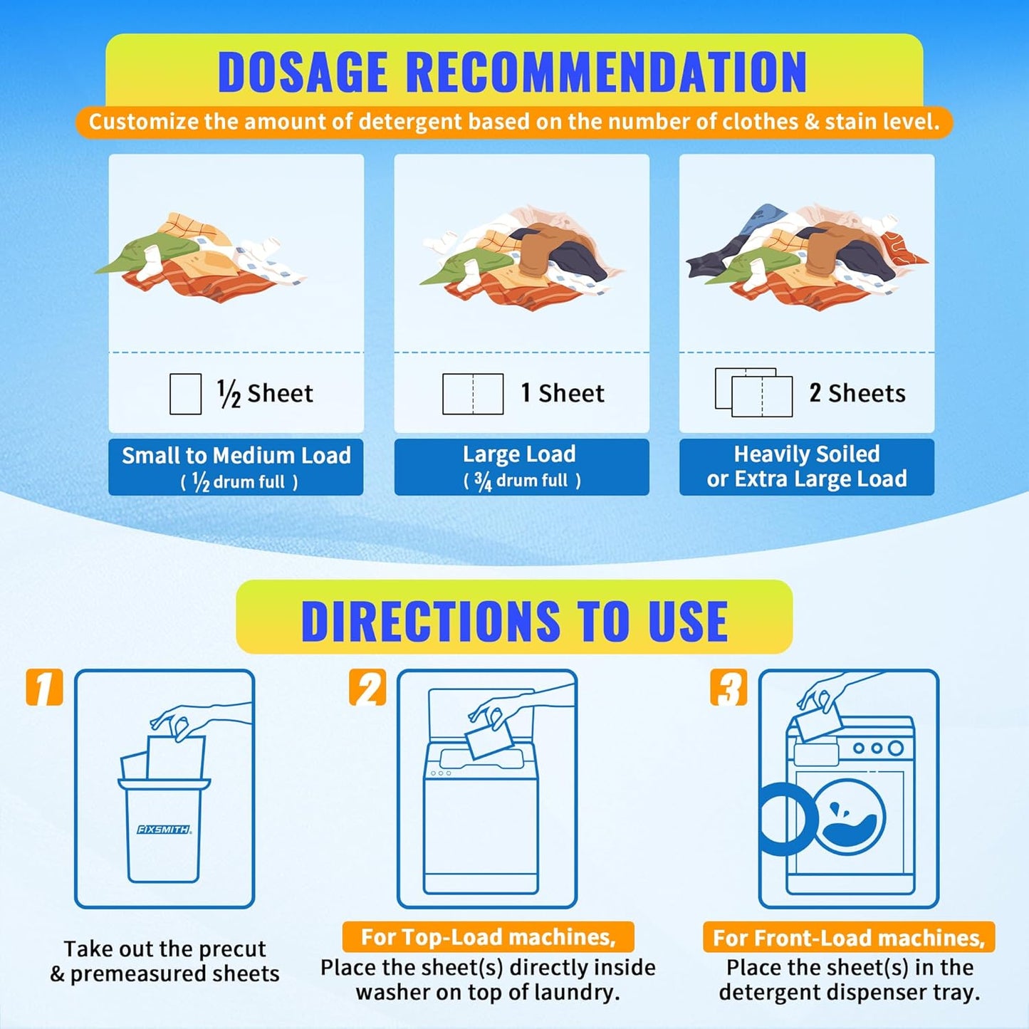 Laundry Detergent Sheets - 100 Loads (50 Sheets) Fragrance Free - Hypoallergenic,Unscented,Eco Friendly Laundry Detergent Strips Concentrated Travel Detergent Sheets.Plastic-Free,Liquidless