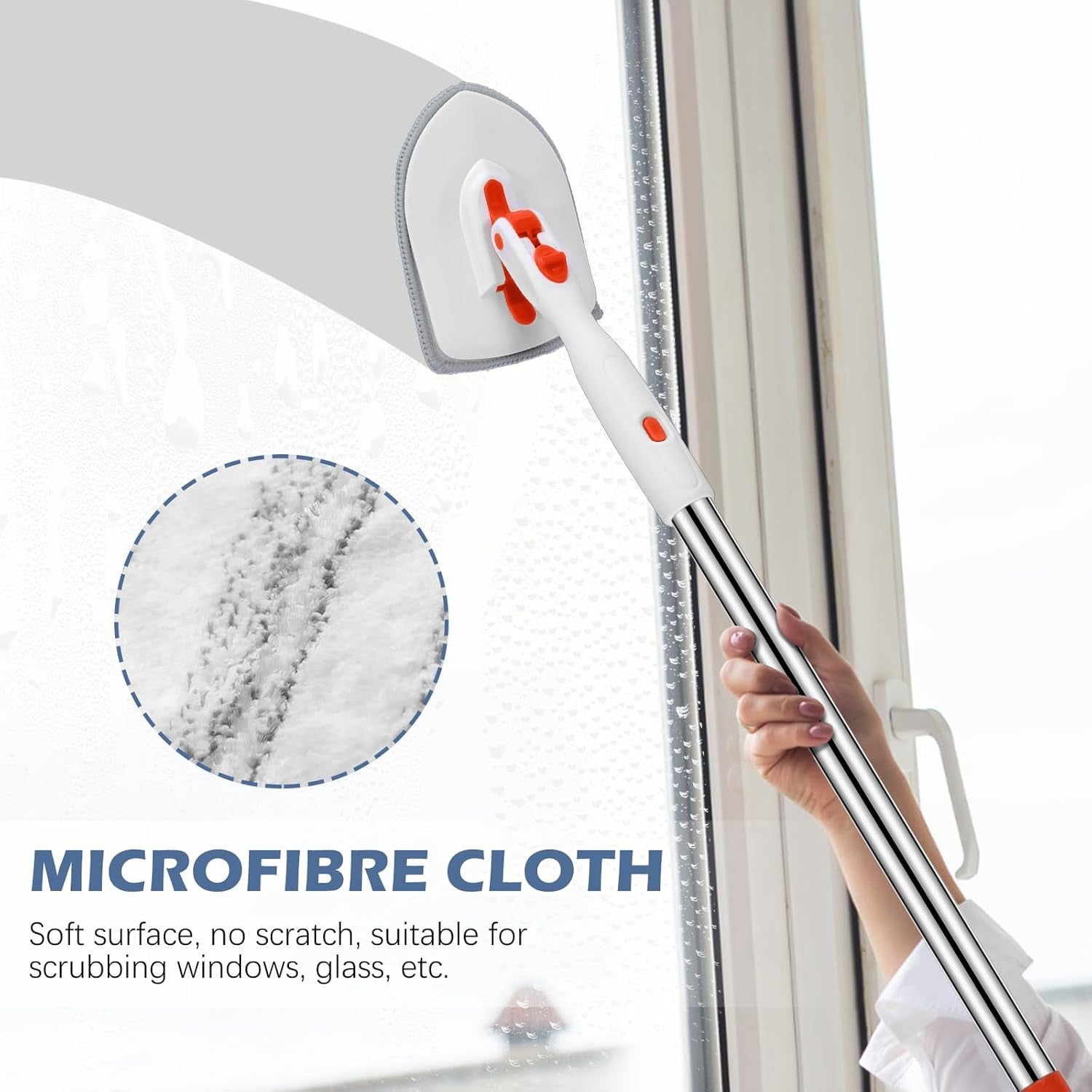 Scouring Pads Microfiber Cloth Refill 4 Pack, for  Tile and Bathtub Scrubber Brush Heavy Duty Scrubbing Sponge Scratch Free Reusable for Cleaning Bathroom Kitchen Walls Tub Tiles Sink