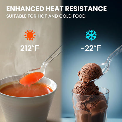 240 Count Extra Heavy Duty Clear Plastic Spoons, Solid and Durable Premium Disposable Spoons - Bpa-Free & Heat Resistant Plastic Cutlery Utensils for Parties, Events and Everyday Use