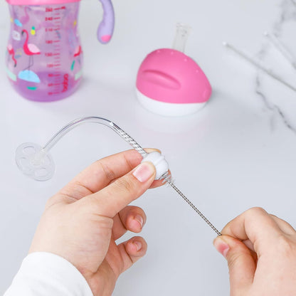 Straw Cleaner Brush Set, 8-Piece Long Cleaning Brush for Straws on Tumbler, Water Bottle, Sippy Cup, and Pipes, Tubes or Hummingbird Feeders