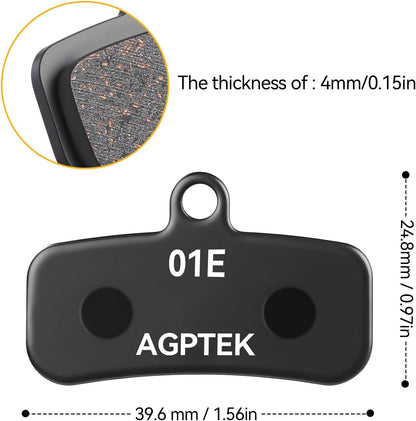 Bike Brake Pads, High-Performance Bicycle Brake Pad, 4 Pairs Mountain Bike Pad for Shimano/Tektro/Trp, Work Ebike/Mountain & Road Bike