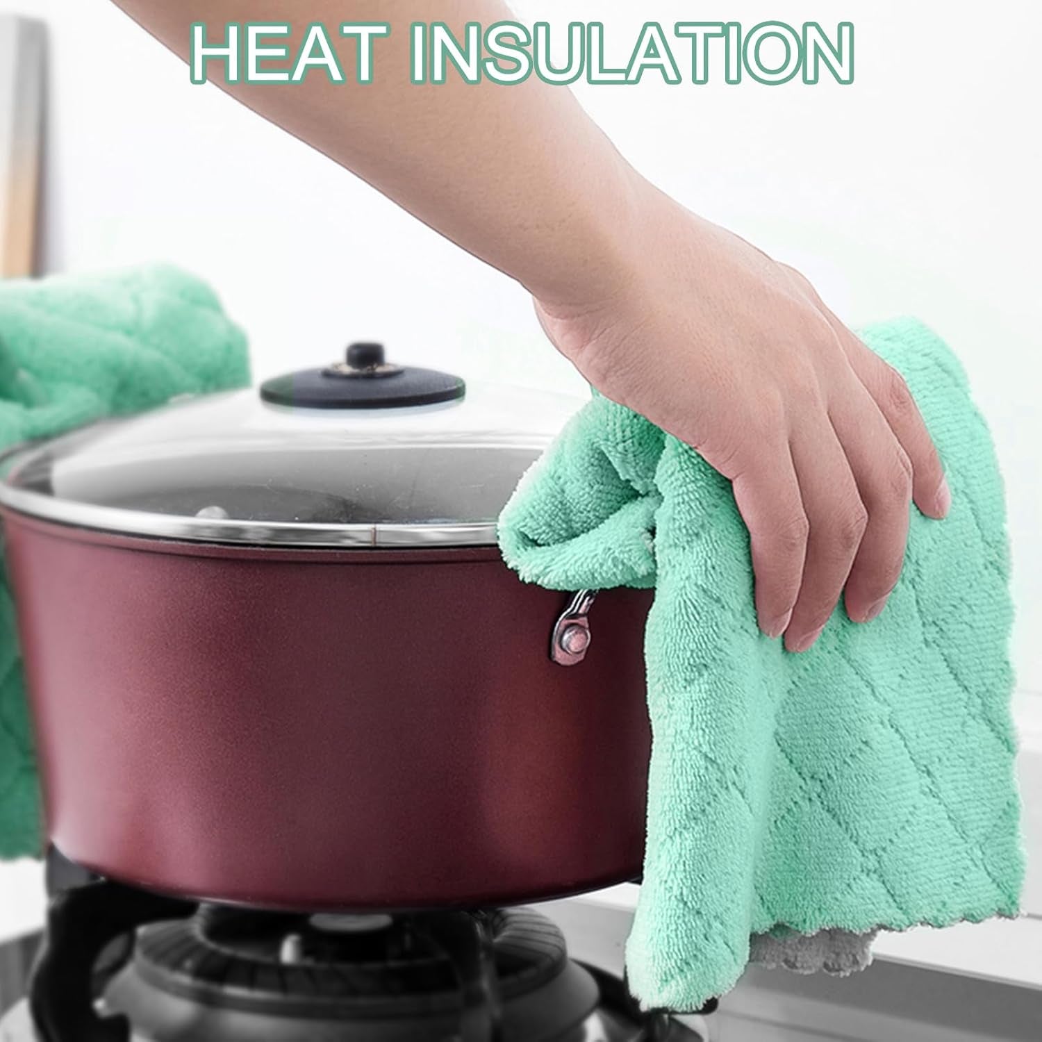 12 Pack Kitchen Cloth Dish Towels, 12X12 Inch Soft Premium Dishcloths, Absorbent Microfiber Cleaning Cloth for Cleaning Dishes, Kitchen, Bathroom, Car