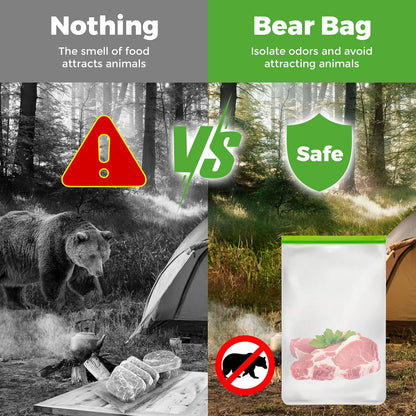 3 Pack Bear Bags for Food Backpacking, Odor Proof Bags-12Ｘ20 Inch, Reusable Double Track Zip Closure Storage Bags Keep Fresh Fit Camping, Water Sports, Hiking and Home Organization
