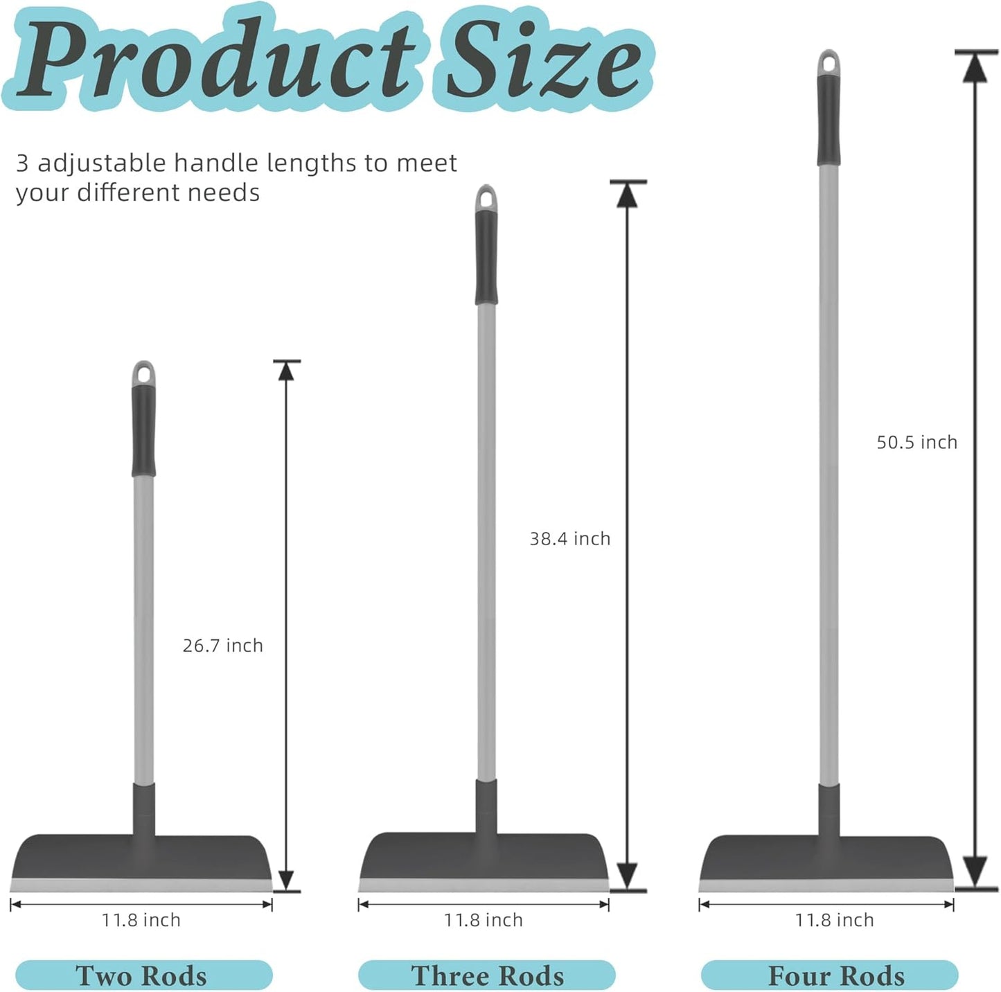 Floor Scrub Brush with Long Handle - Adjustable Handle 2 in 1 Scrape and Heavy-Duty Stiff Bristle Floor Scrubber Brush for Cleaning Bathroom, Kitchen Patio Tile Garage and Deck