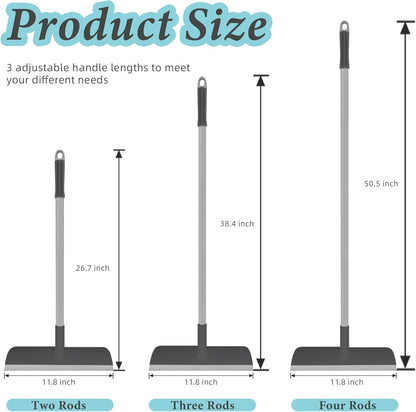 Floor Scrub Brush with Long Handle - Adjustable Handle 2 in 1 Scrape and Heavy-Duty Stiff Bristle Floor Scrubber Brush for Cleaning Bathroom, Kitchen Patio Tile Garage and Deck