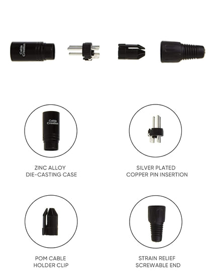 5Pcs 3Pin XLR Male + 5Pcs Female, Mic Adaptor Connector 10 Pair, 1/4 Jacks Male and Female Microphone Audio Jack Charger Connector for Speaker, Mixing Board, Console, Pro Audio Gear