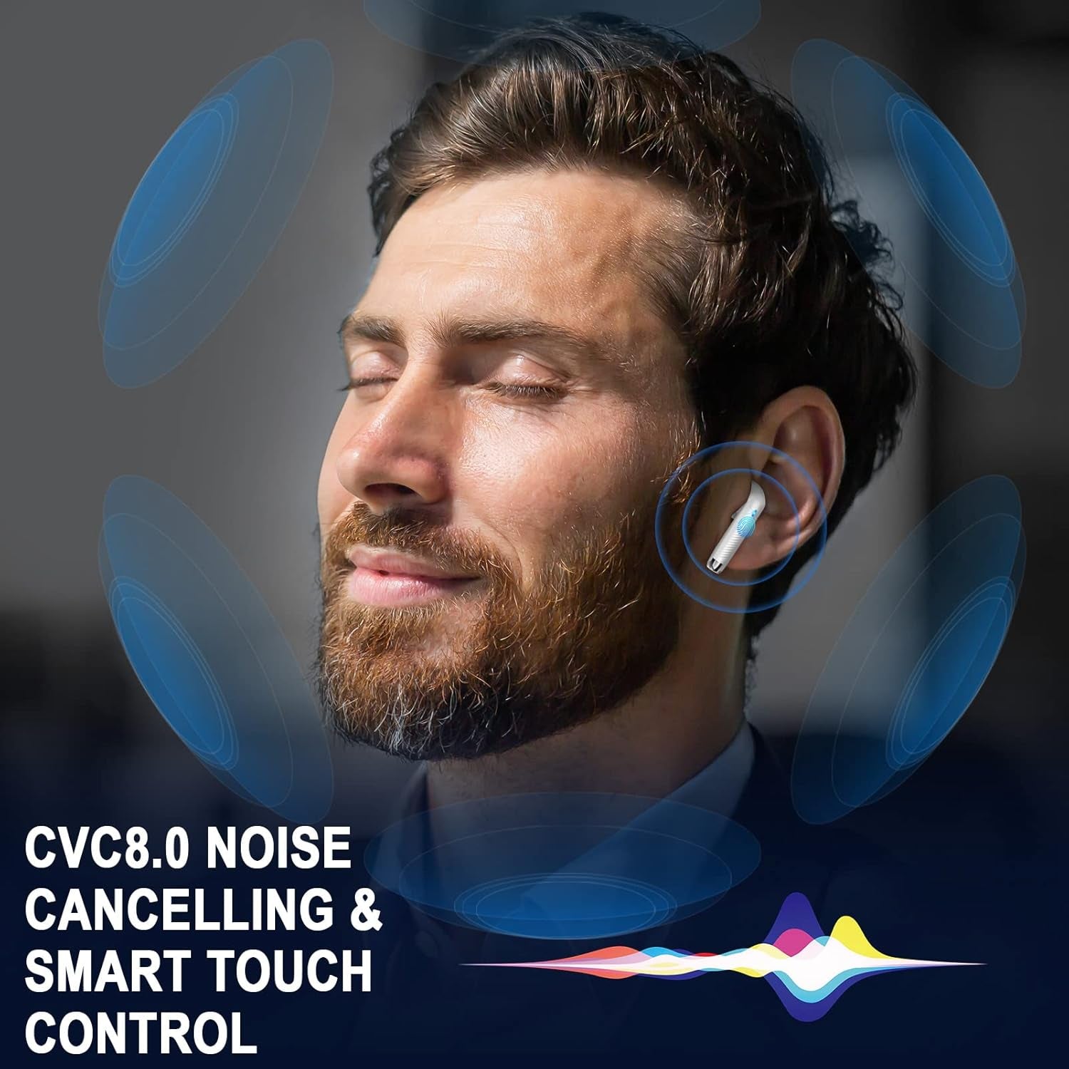 Wireless Earbuds, Bluetooth 5.4 Headphones Hifi Stereo, in Ear Ear Buds with 4 ENC Noise Cancelling Mics, 40H Playback Earphones with Mini Case, IP7 Waterproof Headset with LED Display