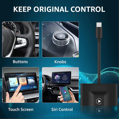 Wireless Carplay Adapter, 2023 Upgrade, Widely Compatible, Fast Auto Connect, Compact Design, Lifetime Tech Support, for Iphone Ios 10+ & Oem-Wired Cars