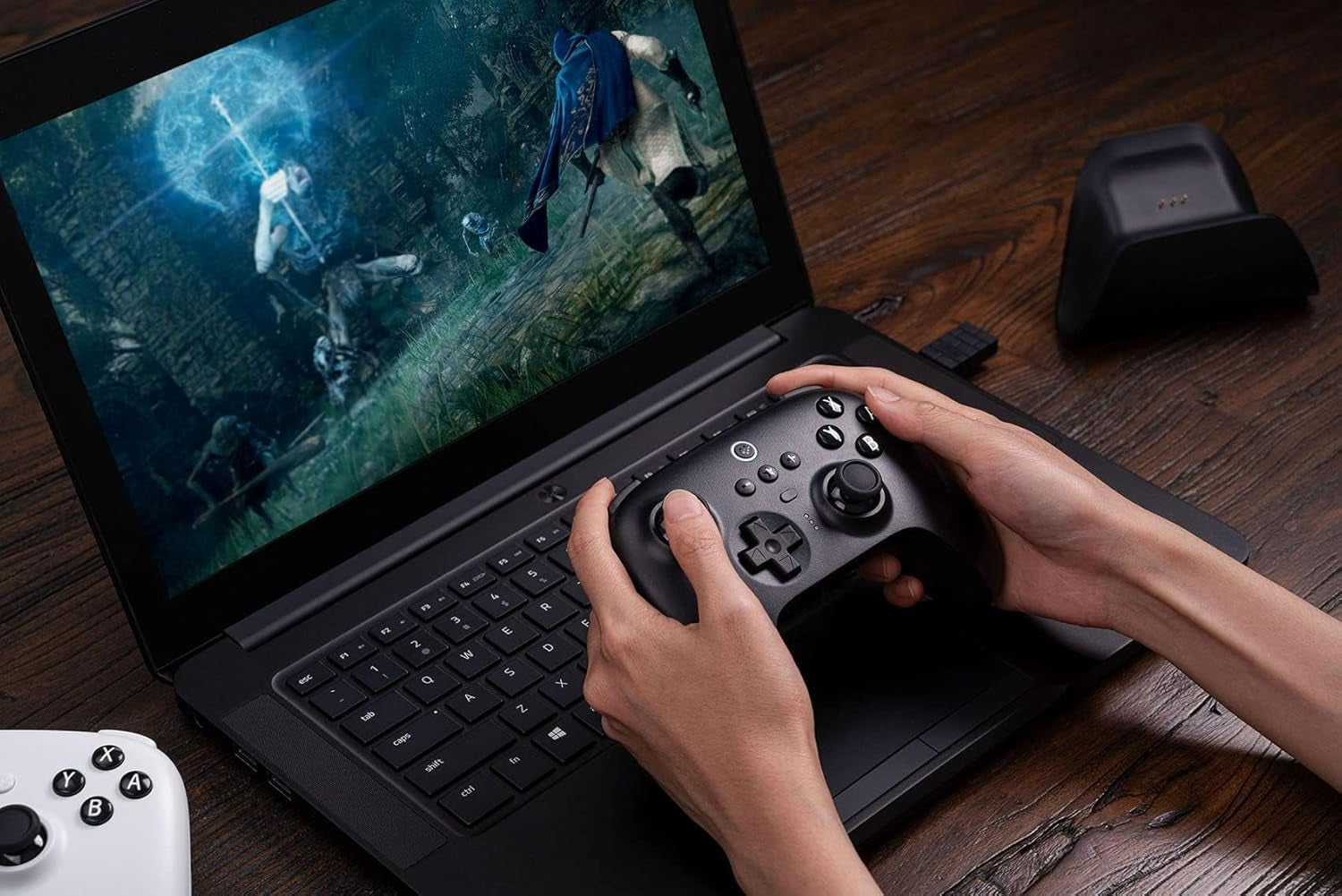 Ultimate Bluetooth Controller with Charging Dock for Switch and Windows, Black
