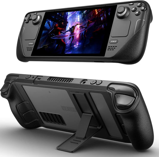 Kickstand Case Compatible with Steam Deck/Oled, PC0105 Upgrade the Adjustable Angle Stand Steam Deck Cover TPU Protective Case, Shock-Absorption, Non-Slip and Anti-Scratch Design