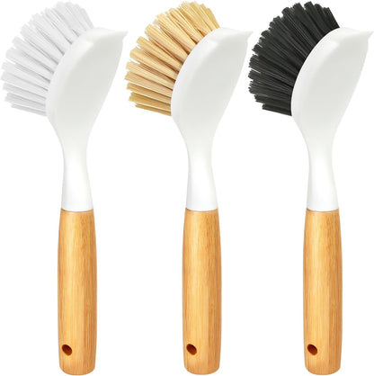 6 Pack Kitchen Brush Set & 3 Pack Bamboo Dish Brush Set