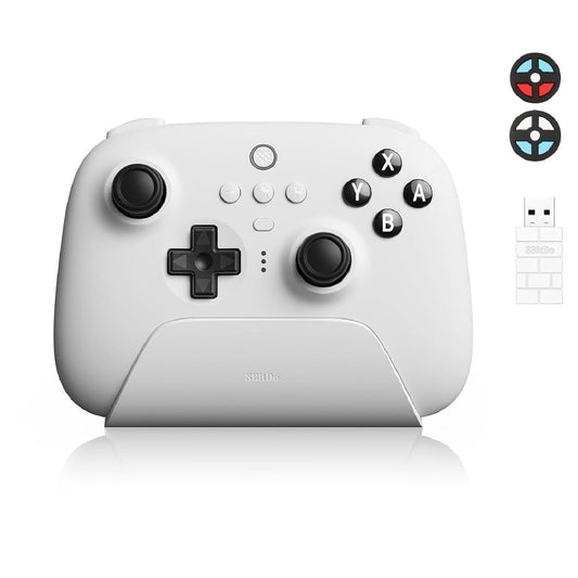 Ultimate Bluetooth Controller with Charging Dock, Wireless Switch Controller for Switch/Switch 2 and Windows (White)
