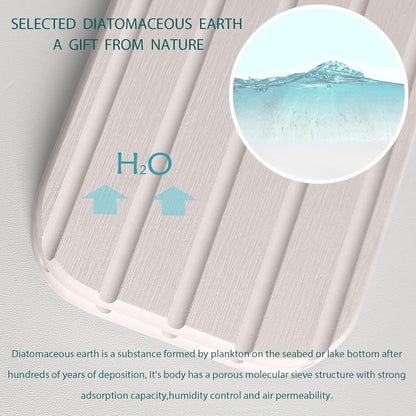 Zumenda 17Inch X 4Inch Kitchen Sink Faucet Mat, Water Absorbing Stone Faucet Splash Guard for Bathroom Counter, Quick Drying Diatomite Tray for Kitchen Sink, White