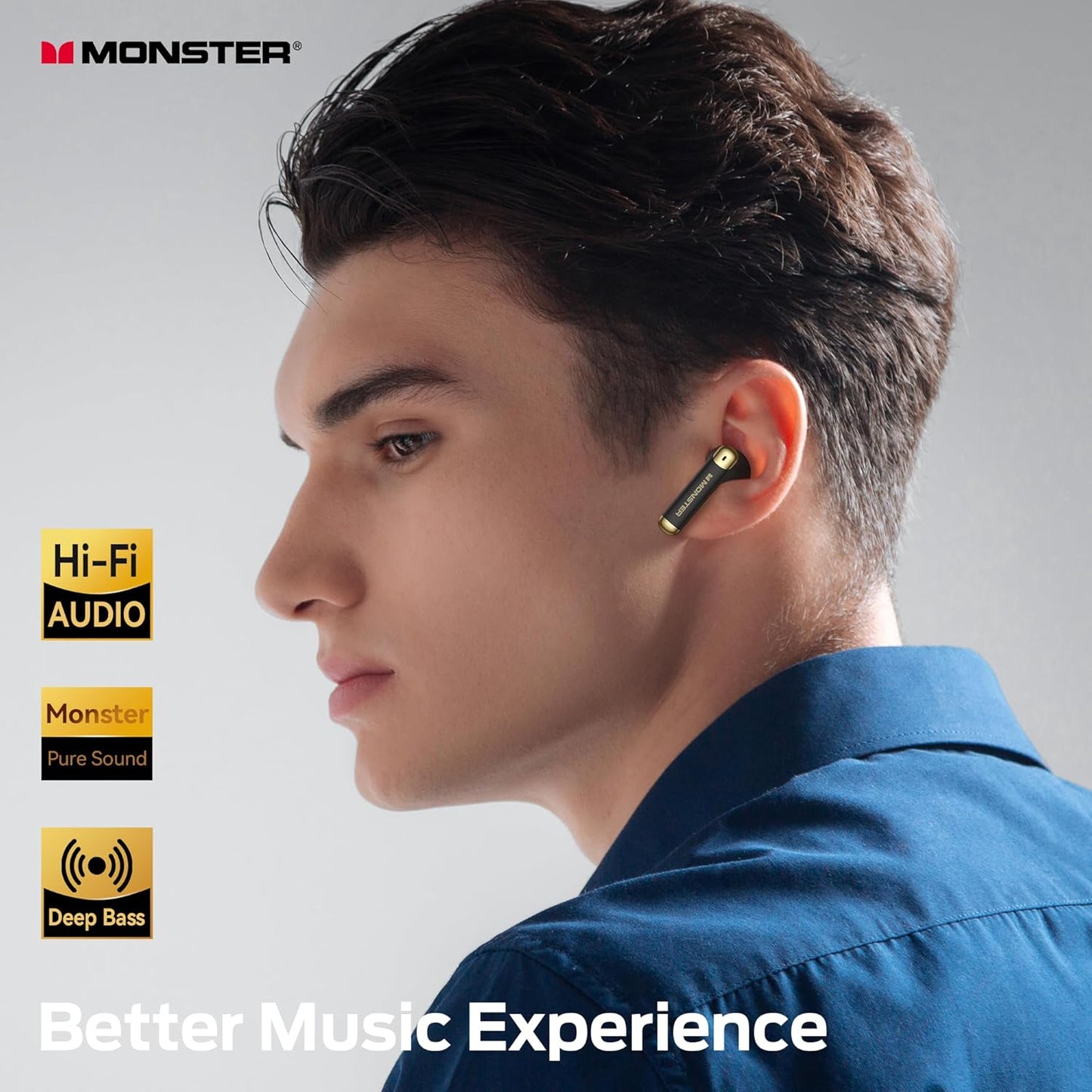 Wireless Earbuds, Bluetooth 6.0 In-Ear Headphones with Charging Case, Stereo Earphones Deep Bass Sound, Built-In Mic, Clear Call, Water Resistant Design for Sports
