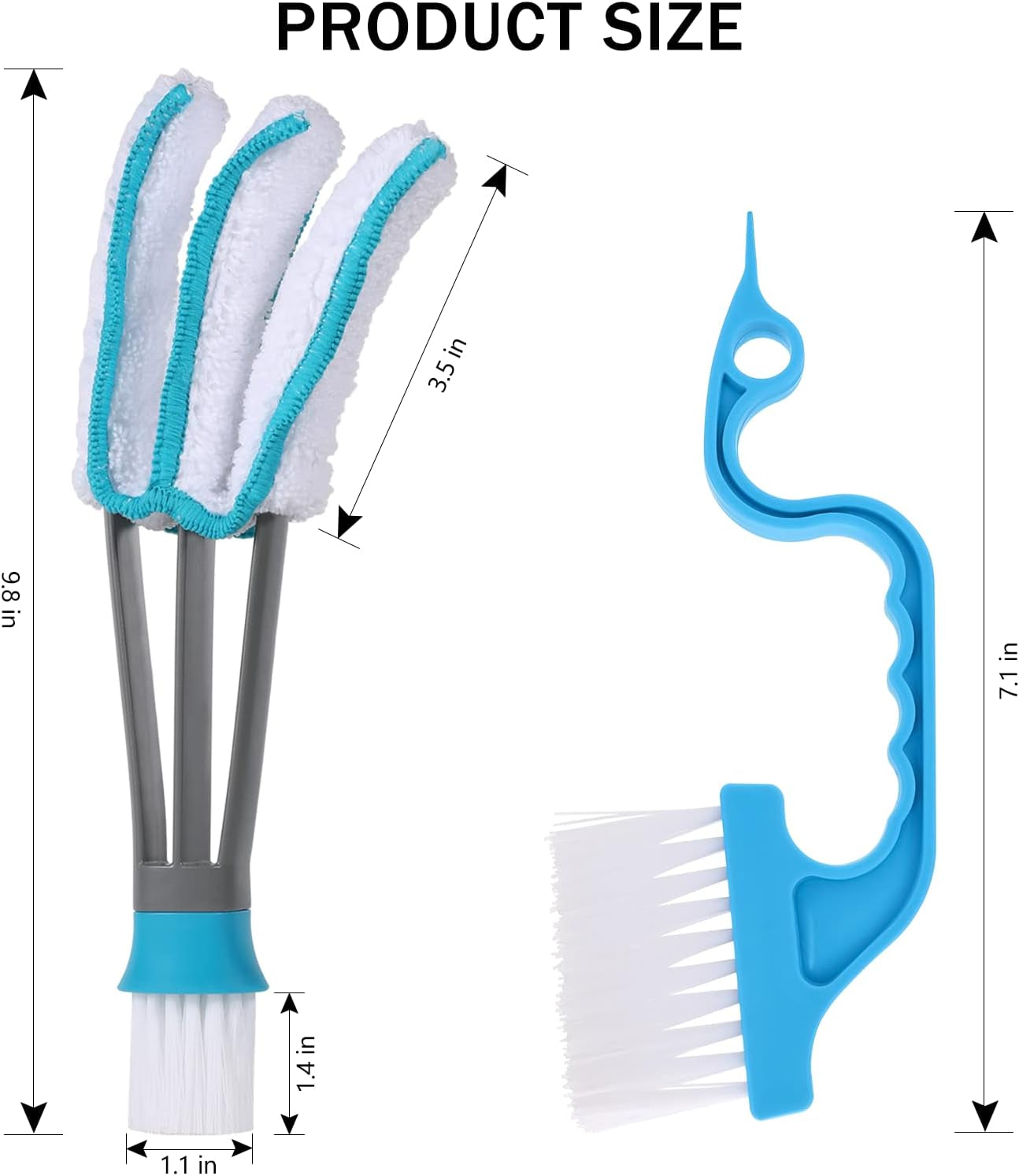 Blind Duster, Blind Cleaner Duster and Brush Kit with 3Pcs Removable Microfiber Sleeves Groove Gap Cleaning Tool for Household Cleaning Window Cleaning Air Conditioner Cleaner