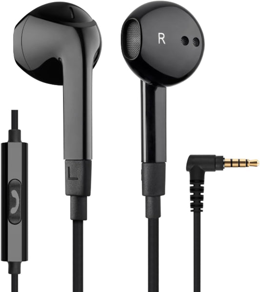 FEROX Wired Earbuds In-Ear Headphones, 5 Year Warranty, Earphones with Microphone, Noise Isolation Corded for 3.5Mm Jack Ear Buds for Iphone, Samsung, Computer, Laptop, Kids, School Students