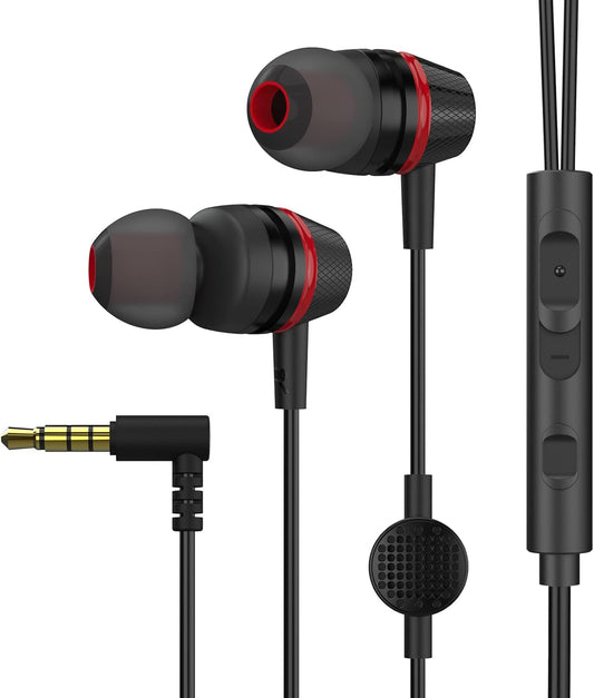 Wired Earbuds with Microphone & Volume Control, In-Ear Headphones Magnetic with Deep Bass, Noise Isolating, High Sound Quality Earphones with 3.5Mm Jack for Phone, Android, PC, Ipad, Mp3(Black)