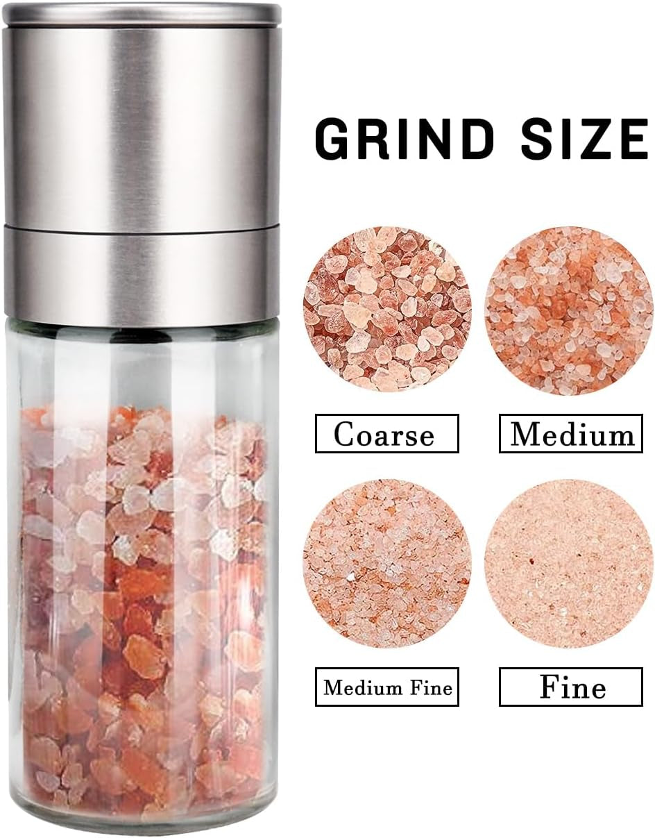 ® Salt Grinder Pepper Mill, Refillable, Adjustable Coarseness Black Pepper Grinder, Stainless Steel Sea Salt Shaker with Ceramic Rotor(Seasoning Not Included)
