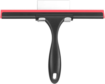 Shower Squeegee for Glass Doors Stainless Steel Squeegee for Shower Glass Door All-Purpose Window Squeegee for Tile Shower Walls, Sink, Mirror, Bathroom, Car Window Cleaning 10 Inches