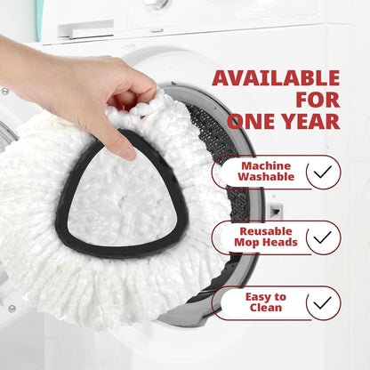 Mop Replace Head, 3 Pack Spin Mop Replacement Head Easywring 1-Tank System, Easy Cleaning, Microfiber, Machine Washable