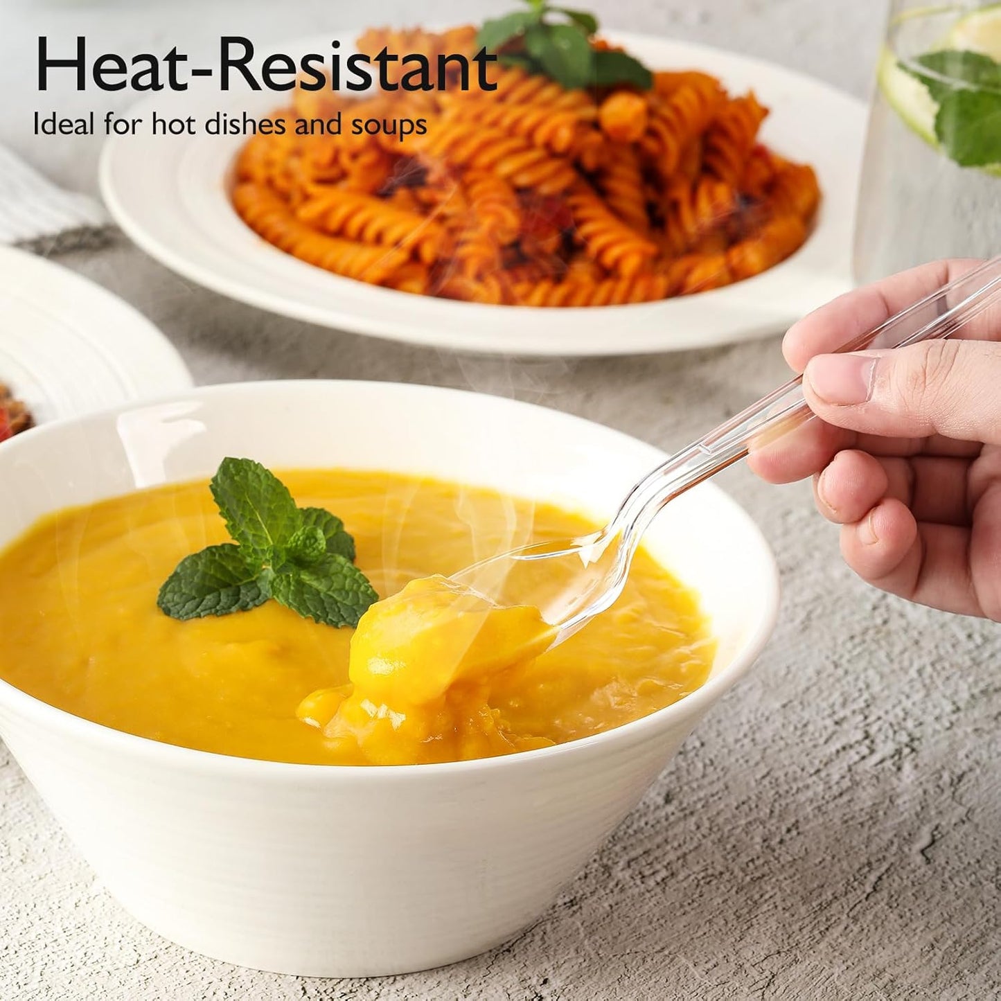 [200 Count] Disposable Plastic Silverware, Heavy Duty Forks and Spoons Set, Durable Plastic Utensils Cutlery Set for for Parties, Picnics, Big Event, Daily Use - Bpa Free