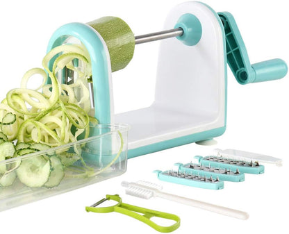 Zucchini Noodle Maker Spaghetti Spiralizer - 5 Blades Vegetable Slicer for Veggie Noodles and Curly Chips