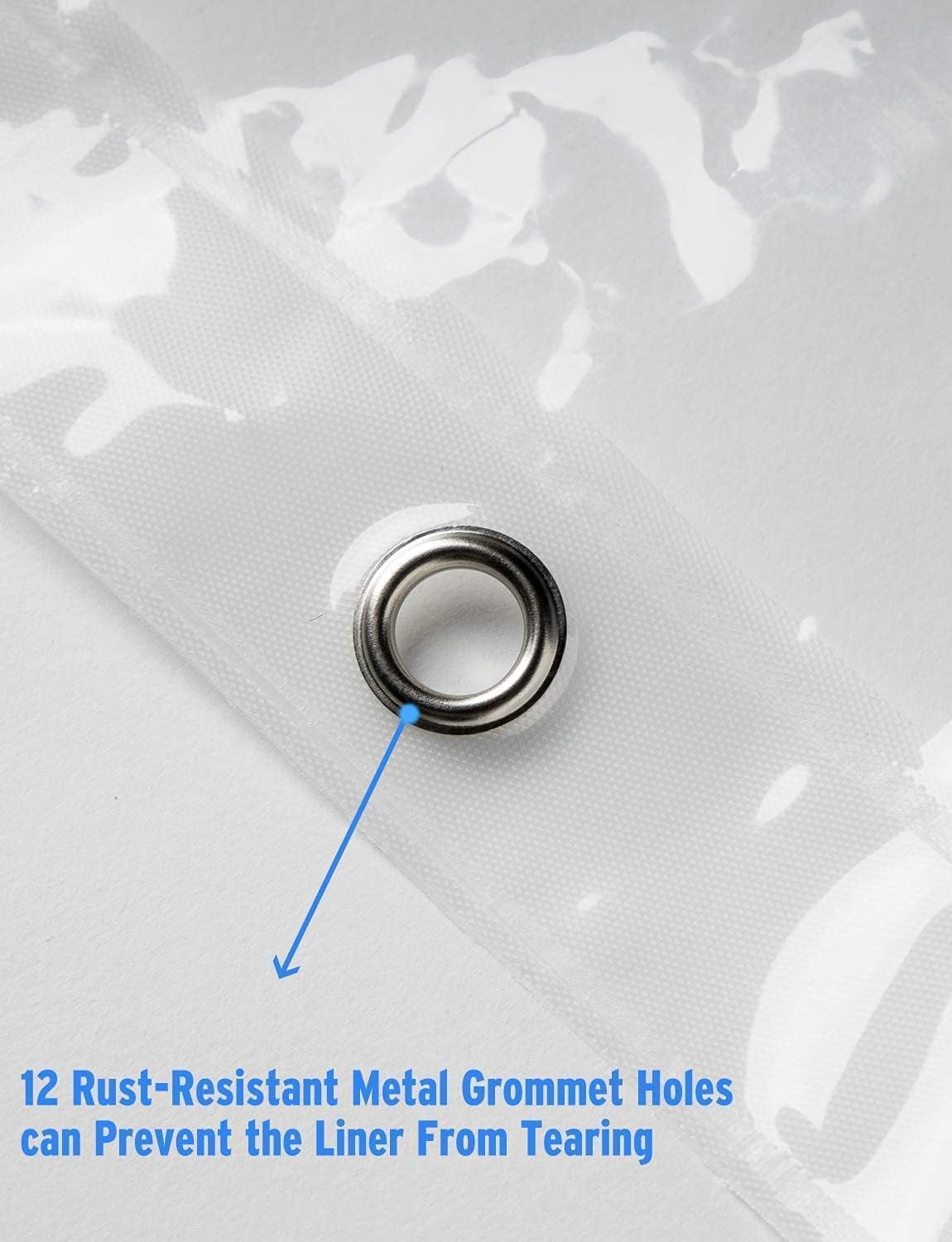 Set of 2 Pack Scrub Brushes and 72X72 Inches Lightweight Shower Curtain Liner