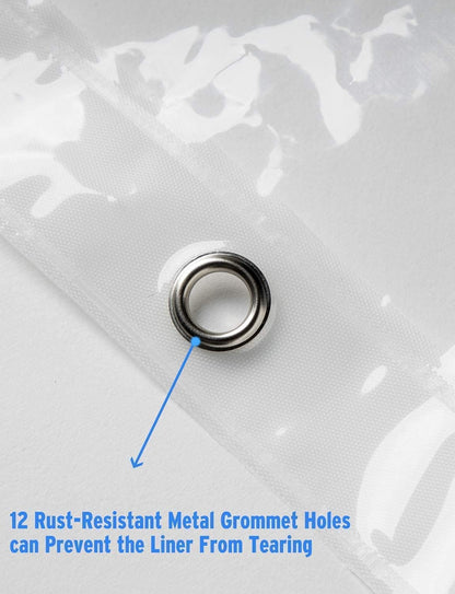 Set of 2 Pack Scrub Brushes and 72X72 Inches Lightweight Shower Curtain Liner