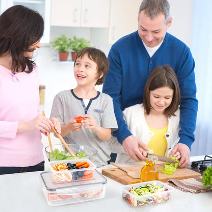 [3 Pcs] Food Storage Containers with Lids Airtight - Bpa-Free, 100% Leak-Proof,Meal Prep Containers for Kitchen Storage and Organization, Dishwasher & Microwave, Freezer Safe(Rectangle)