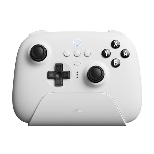 Ultimate Bluetooth Controller with Charging Dock, Wireless Pro Controller with Hall Effect Sensing Joystick, Compatible with Switch, Windows and Steam Deck (White)
