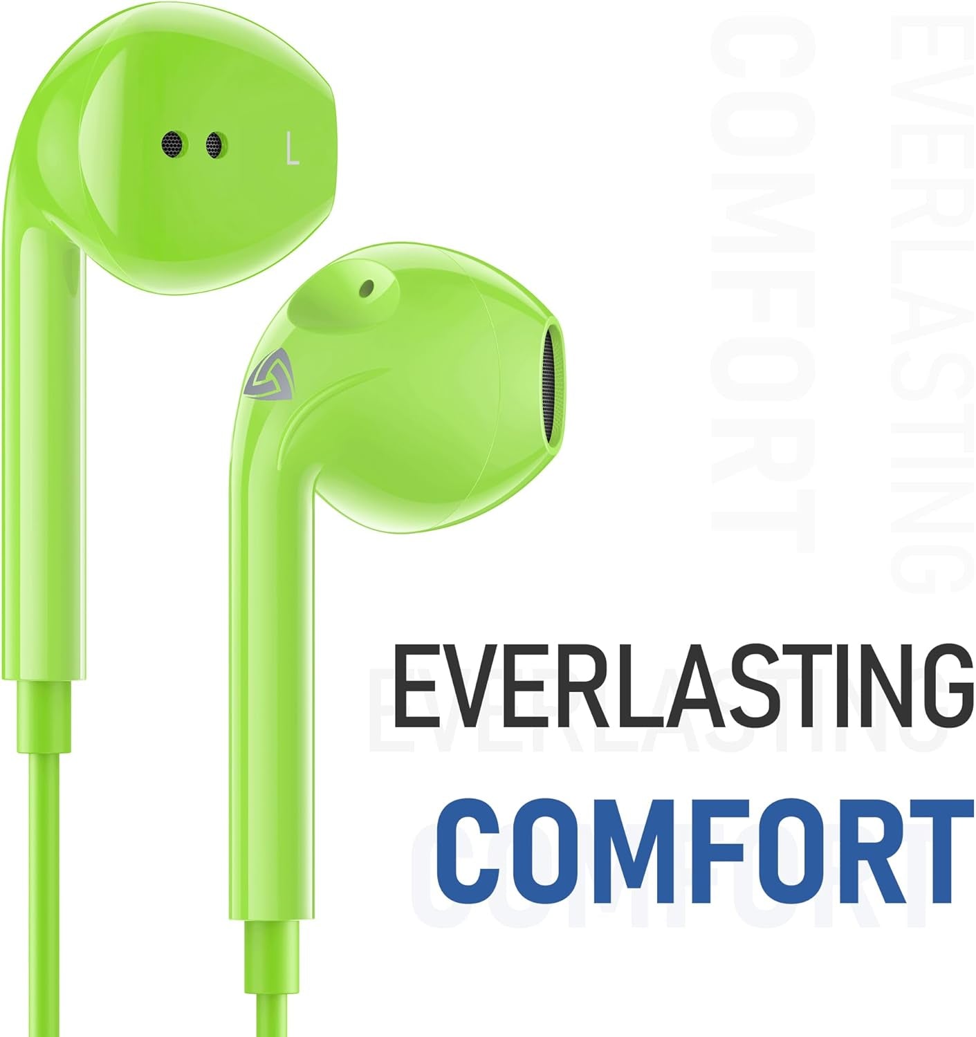 Zenith Wired Earbuds In-Ear Headphones, 2 Years Warranty, Earphones with Microphone, Corded for 3.5Mm Jack Ear Buds for Iphone, Samsung, Computer, Laptop, Kids, School Students, Woman - Green