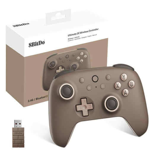 Ultimate 2C Wireless Controller for Windows PC and Android, Gamepad with 1000Hz Polling Rate, Remappable L4/R4 Bumpers, Rumble Vibration and Turbo Function(Brownie)