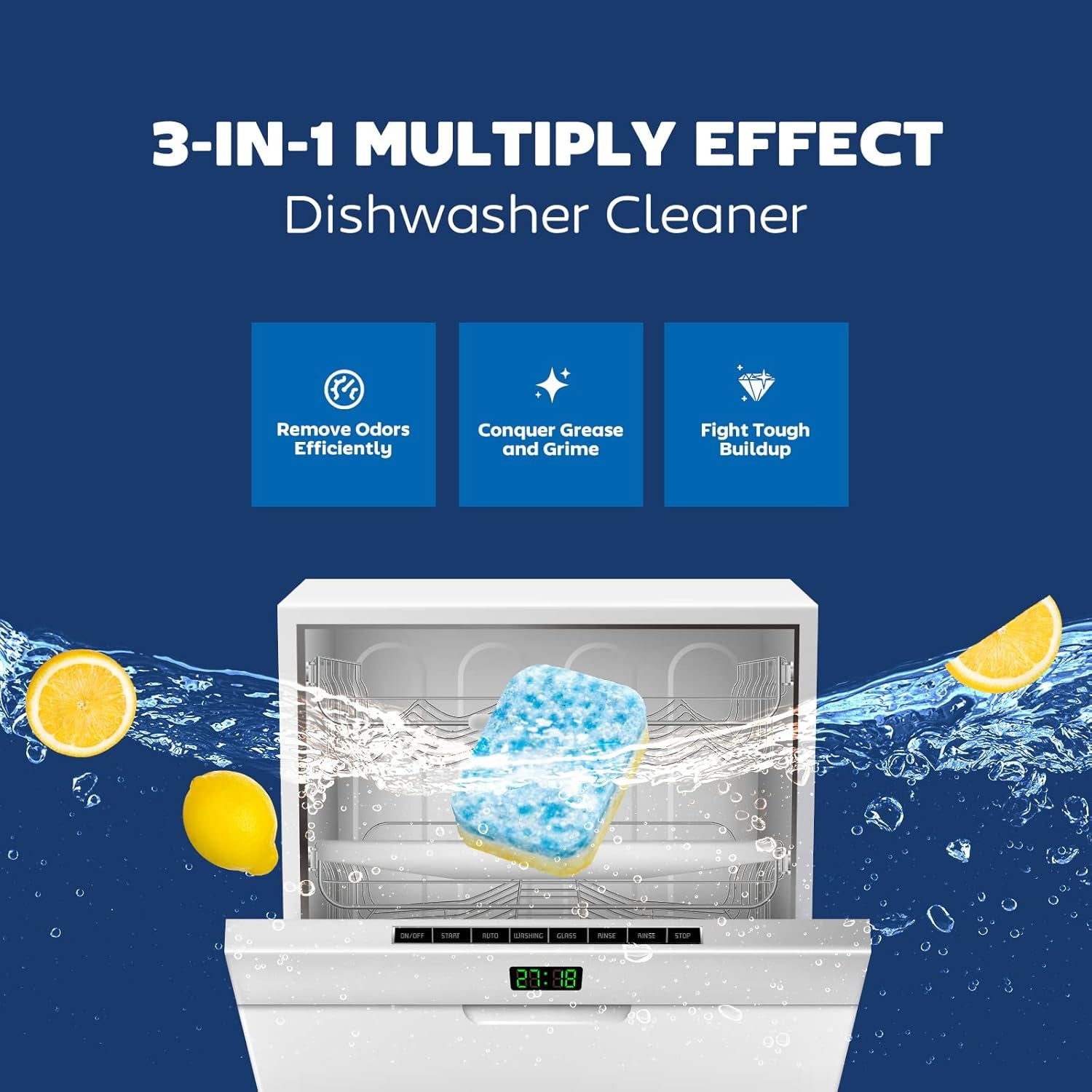 Dishwasher Cleaner and Deodorizer Tablet - Helps Remove Limescale, Mineral Buildup and Odor - Formulated to Clean inside All Machines - 12 Cleaner Tablets…