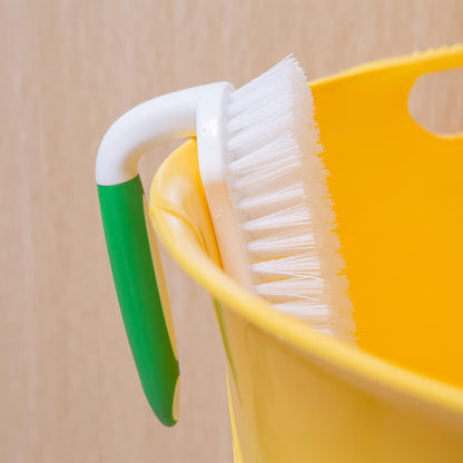 Dish Brush with Handle, 2 Pack Kitchen Scrub Brushes for Cleaning, Grip Shower Scrubber Flexible Stiff Bristles with Handle