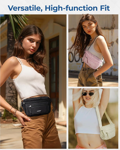 Women'S Adjustable Waist Pack Fanny Belt Bag with Strap for Hiking, Running, Travel