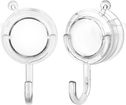 Wreath Hanger, Large Twist Lock Suction Cup Wreath Hooks, Heavy Duty, 22 LB Capacity, Removable and Reusable, Round, Clear, 2 Pcs