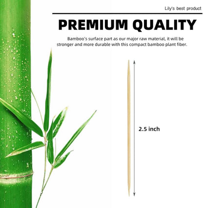 6000 Count Bamboo Toothpicks for Teeth Cleaning, Appetizer, Olive, Barbecue, Fruit, Double-Points Wooden Toothpick.