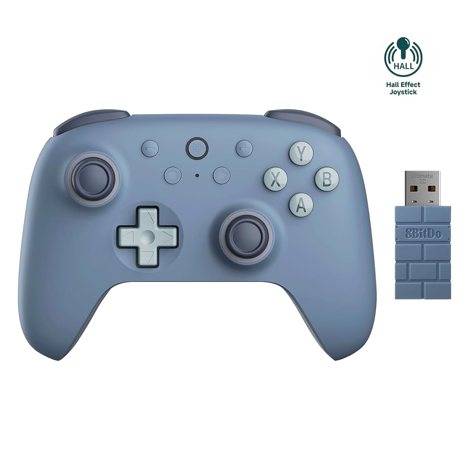 Ultimate 2C Wireless Controller for Windows PC and Android, with 1000Hz Polling Rate, Hall Effect Joysticks and Hall Triggers, and Remappable L4/R4 Bumpers (Dark Blue)