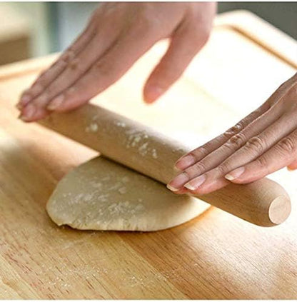 Wooden Rolling Pin, French Dumpling Rolling Pin for Baking Pizza Dough Roller 30 X 3.5Cm