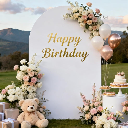 White Wedding Arch Backdrop Cover Spandex 7.2FT Fitted Stretchy Chiara Arches Stand Covers for Birthday Party Bridal Baby Shower Ceremony Banquet Decoration