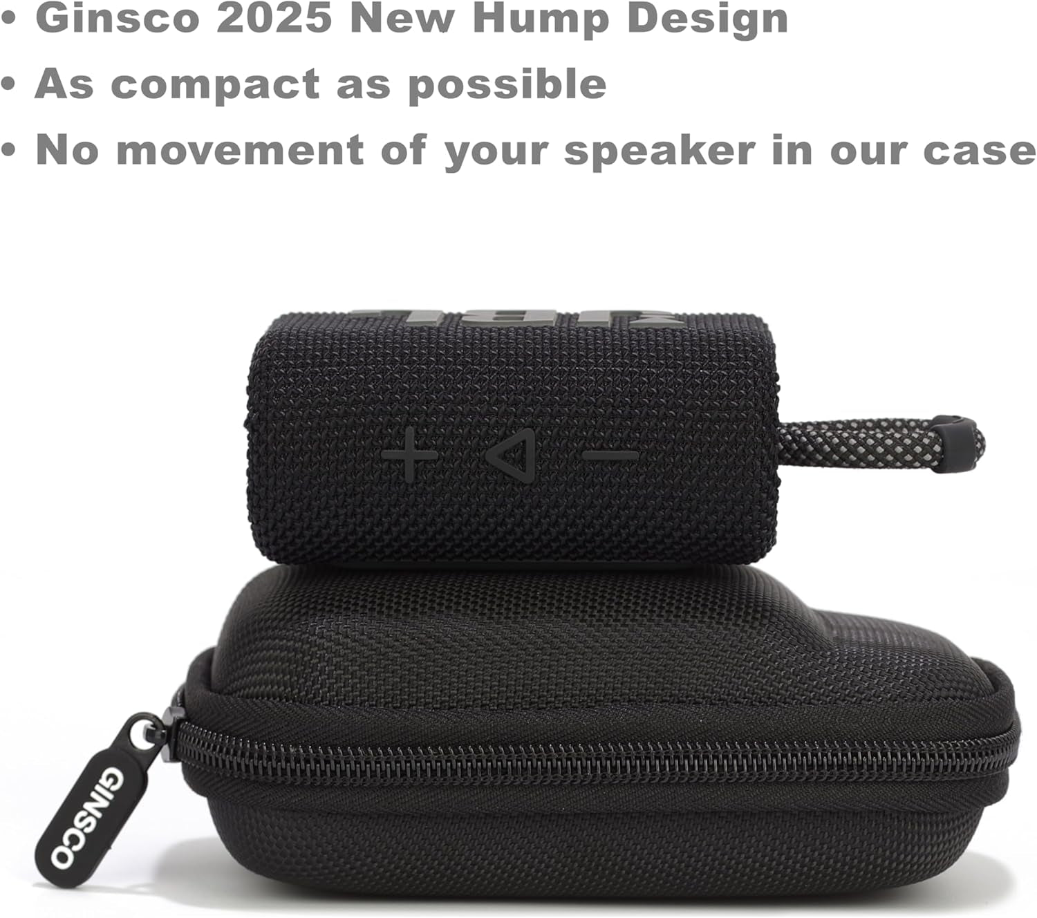 2025 New Case for JBL Go 4 - Ultra-Portable, Waterproof and Dustproof Bluetooth Speaker, for Go 3 - Mini Bluetooth Speaker, Travel Carrying Case Hard Shell Cases with Detachable Strap(Black)