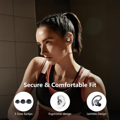 Wireless Earbuds, 2025 New Bluetooth 5.4 Headphones Sport Earphones with 68Hrs Playtime LED Display ENC Noise Cancelling Mic, IPX7 Waterproof over Ear Ear Buds with Hook for Sports/Running